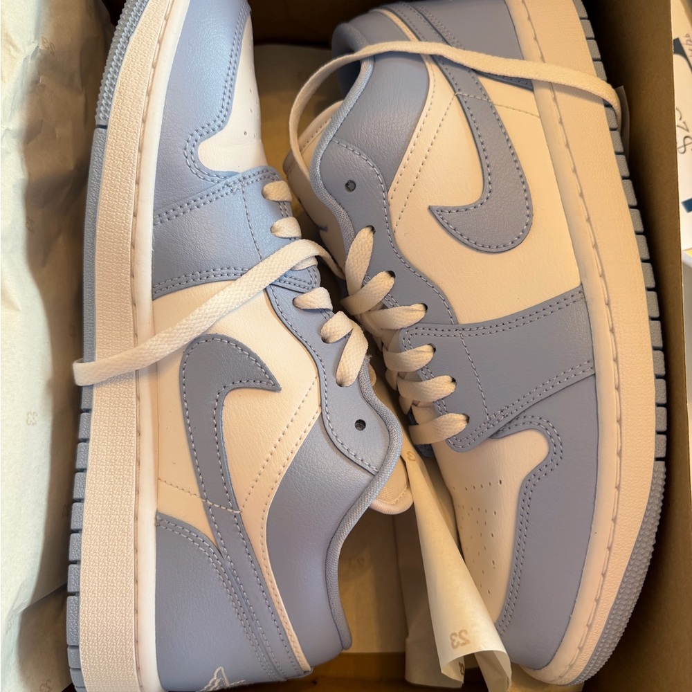Women Nike Air Jordan light blue and White Sneakers